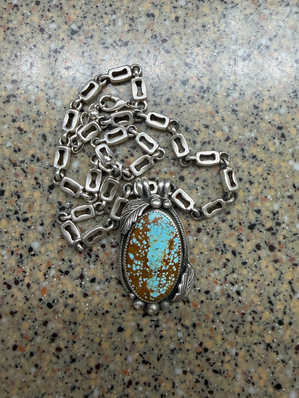 (Stamped) Native made turquoise necklace
